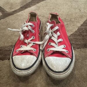 Converse Red and White Chuck Taylor Sneakers Classic Canvas Design